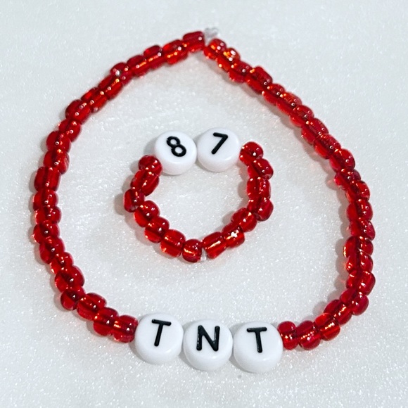 87 TNT Taylor Swift Friendship Bracelet Ring Travis Kelce Kansas City Chiefs NFL - Picture 2 of 3